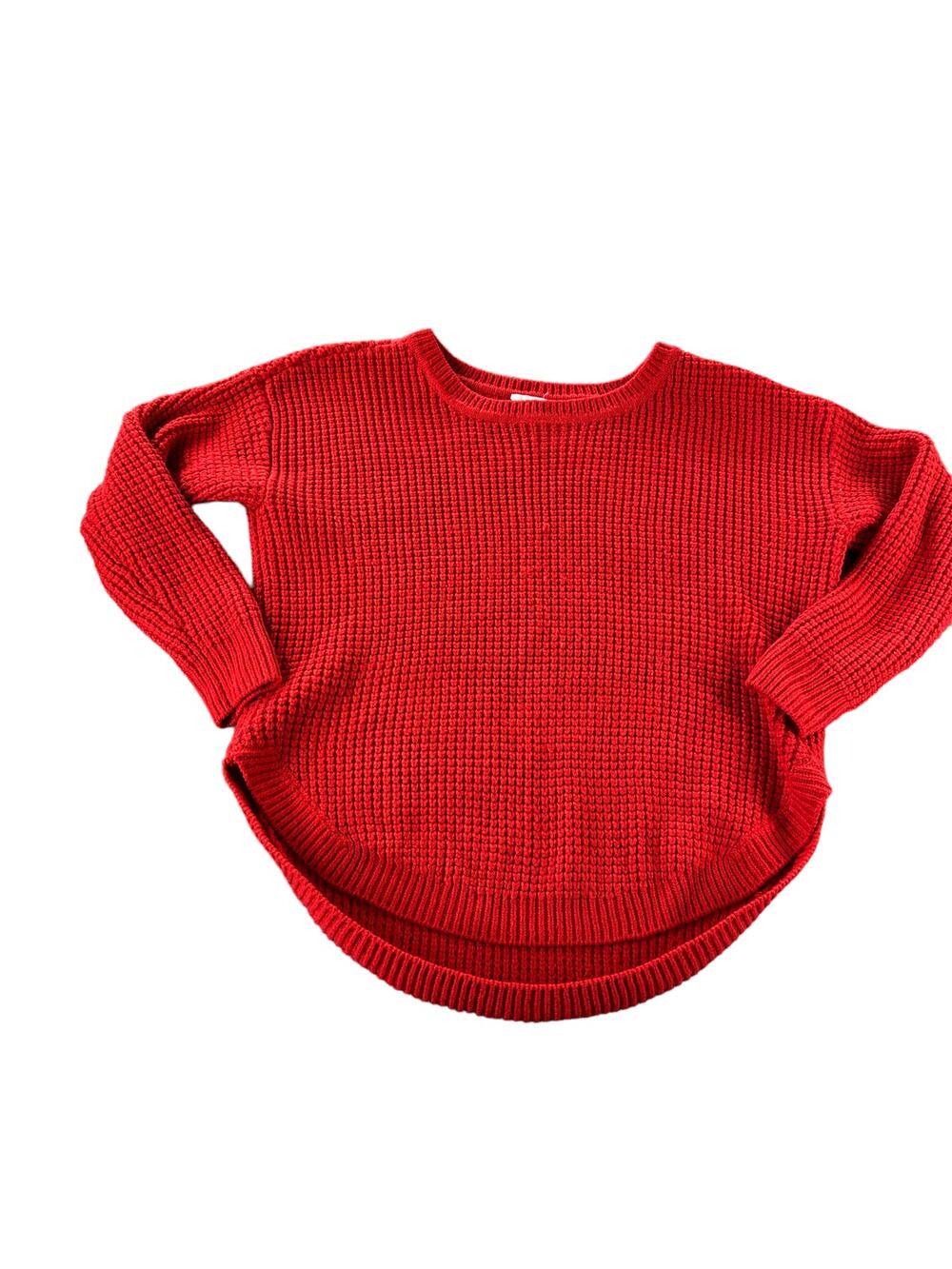 Westbound Red Knit Crew Neck Pullover Long Sleeve Sweater Women's Size Medium